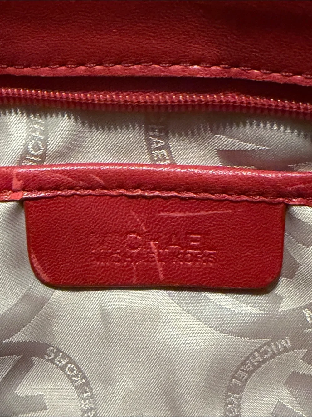 Michael Kors Red Leather Scrunch Shoulder Bag Convertible Clutch